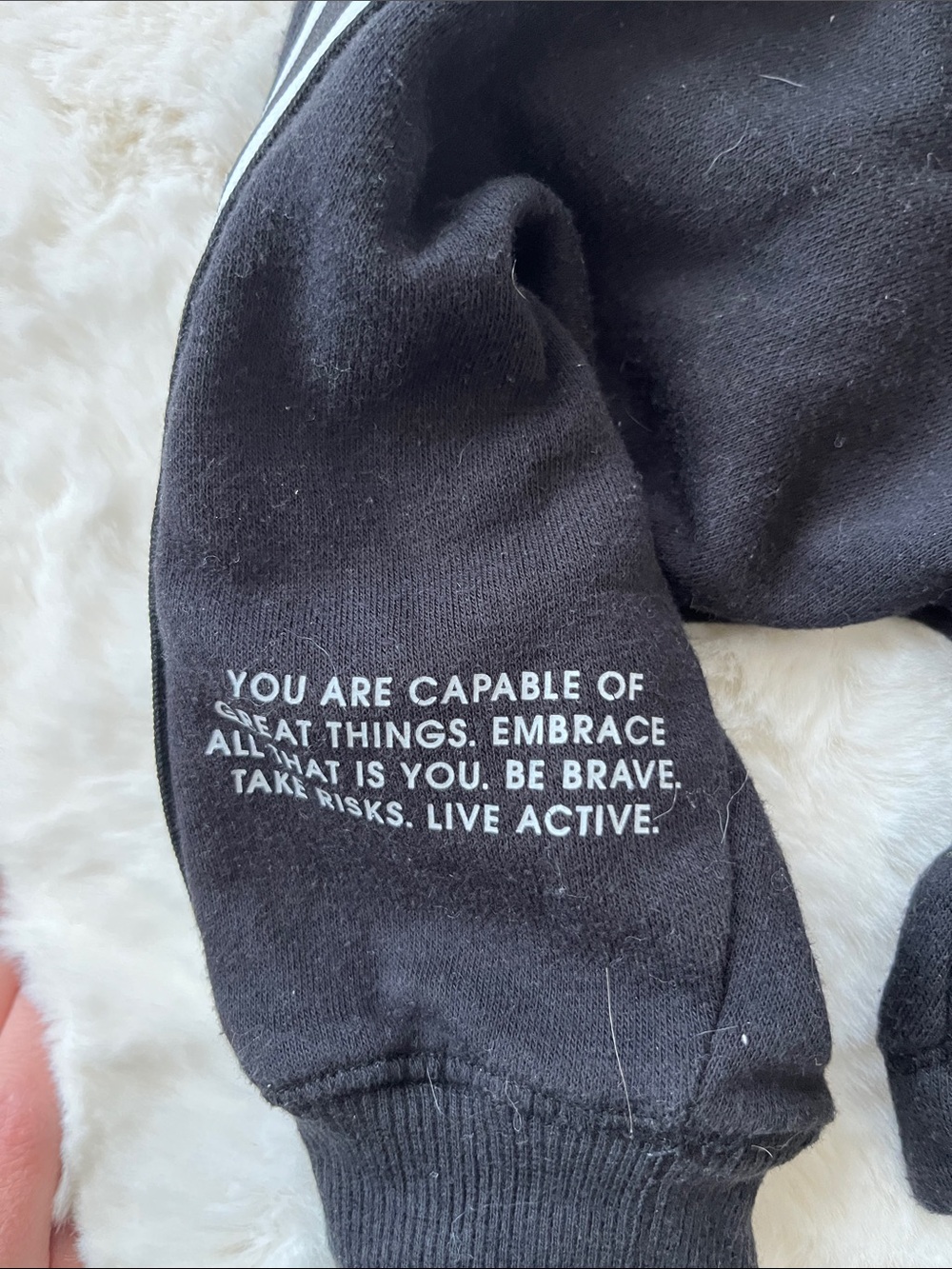 Justice Black Cropped Hoodie with Rainbow Script - Picture 4 of 4